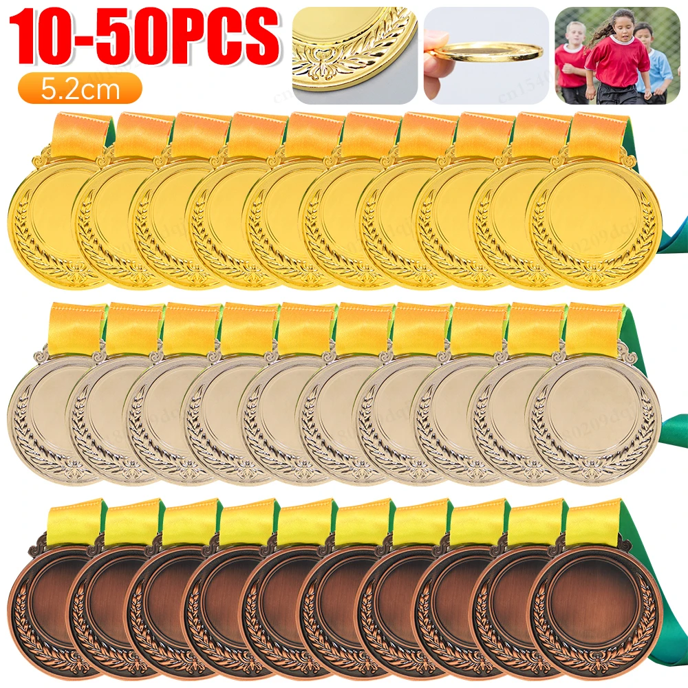 1-50PCS Gold Silver Bronze Award Medal Winner Reward Football Competition Prizes Award Medal for Souvenir Gift Sport Kids Toys