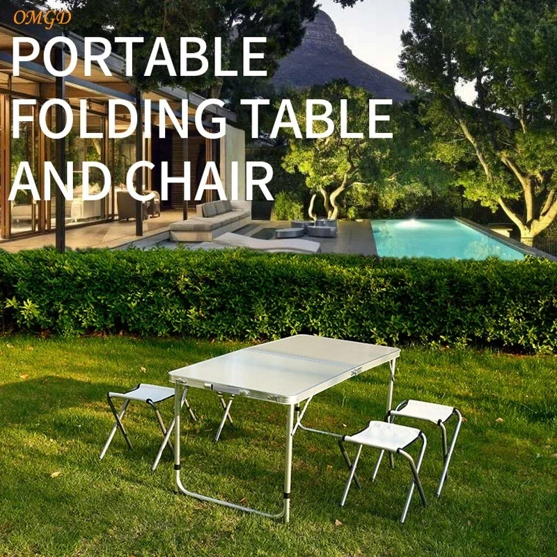 Simple Household Aluminium Alloy Foldable Table Stall Outdoor Portable Folding Table Set Night Market Stall Table Camping Home