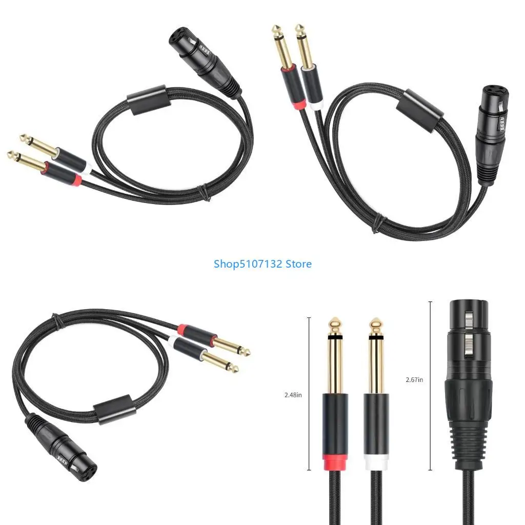 87HD 3Pin Female to 2x 6.35mm 1/4