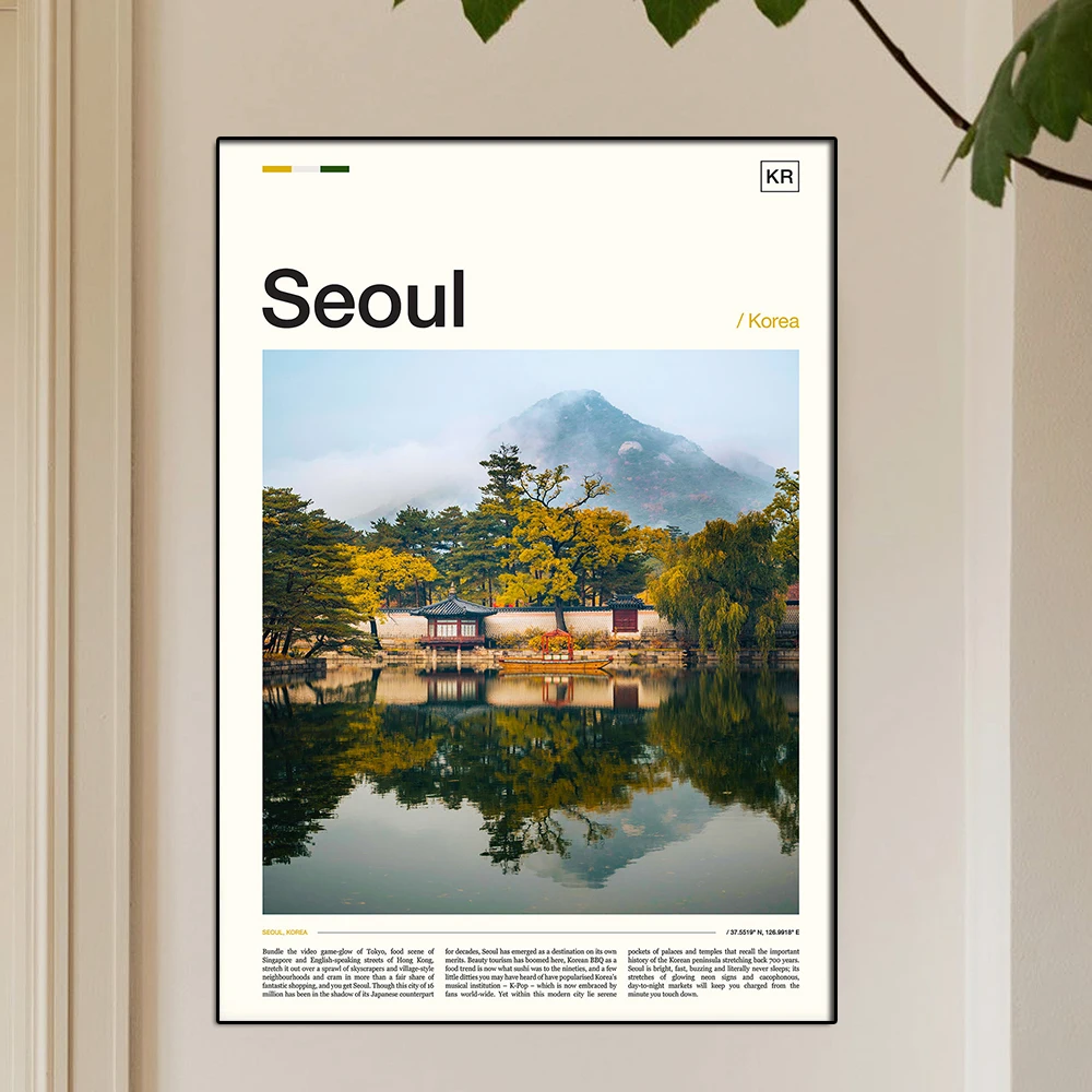 Seoul Photography Print Korea City Travel Wall Art Canvas Painting Landscpae Art Poster And Print Picture For Living Room Decor