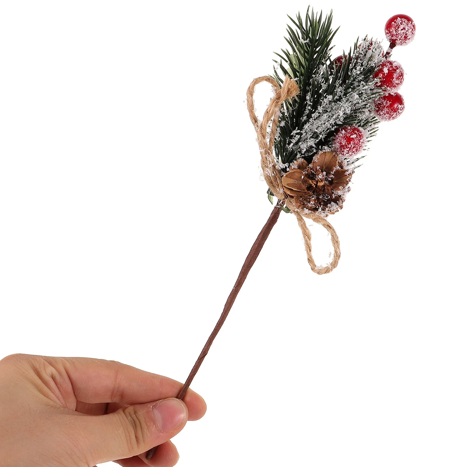 

10pcs Artificial Pine Picks Red Berry Pine Needles Realistic Greenery For Wedding Party Decor Xmas Holiday Arrangements