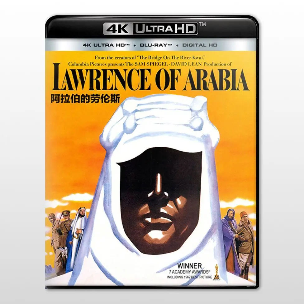 

Lawrence in Arabia: War, Deceit, 4K UHD Blu-ray 1962 Disc, Panorama, Mandarin Chinese characters