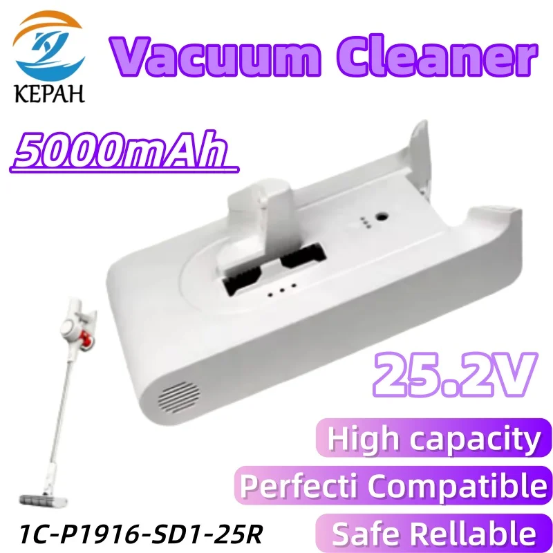 

Аккумулятор большой емкости 25,2 В 5000 мАч | Длительное питание для ручных пылесосов Mijia 1C