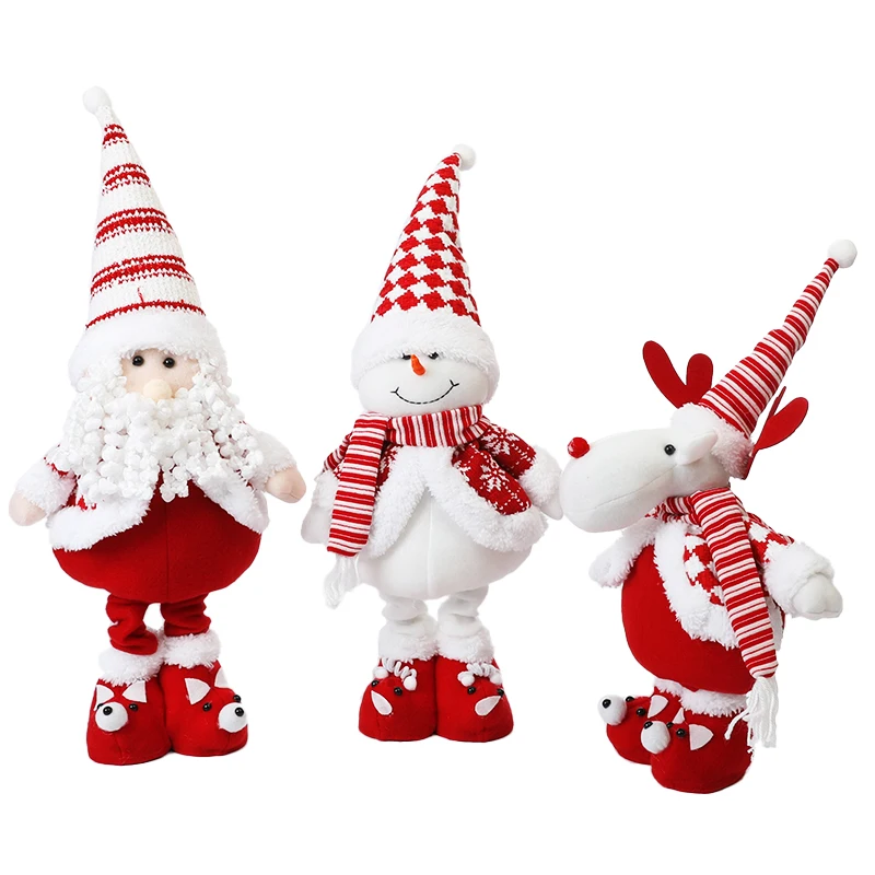 

Standing Doll Snowman Elk Santa Stretchable Plush Pillow Ornament Christmas Decoration Moose Stuffed Animal Doll Gifts Supplies