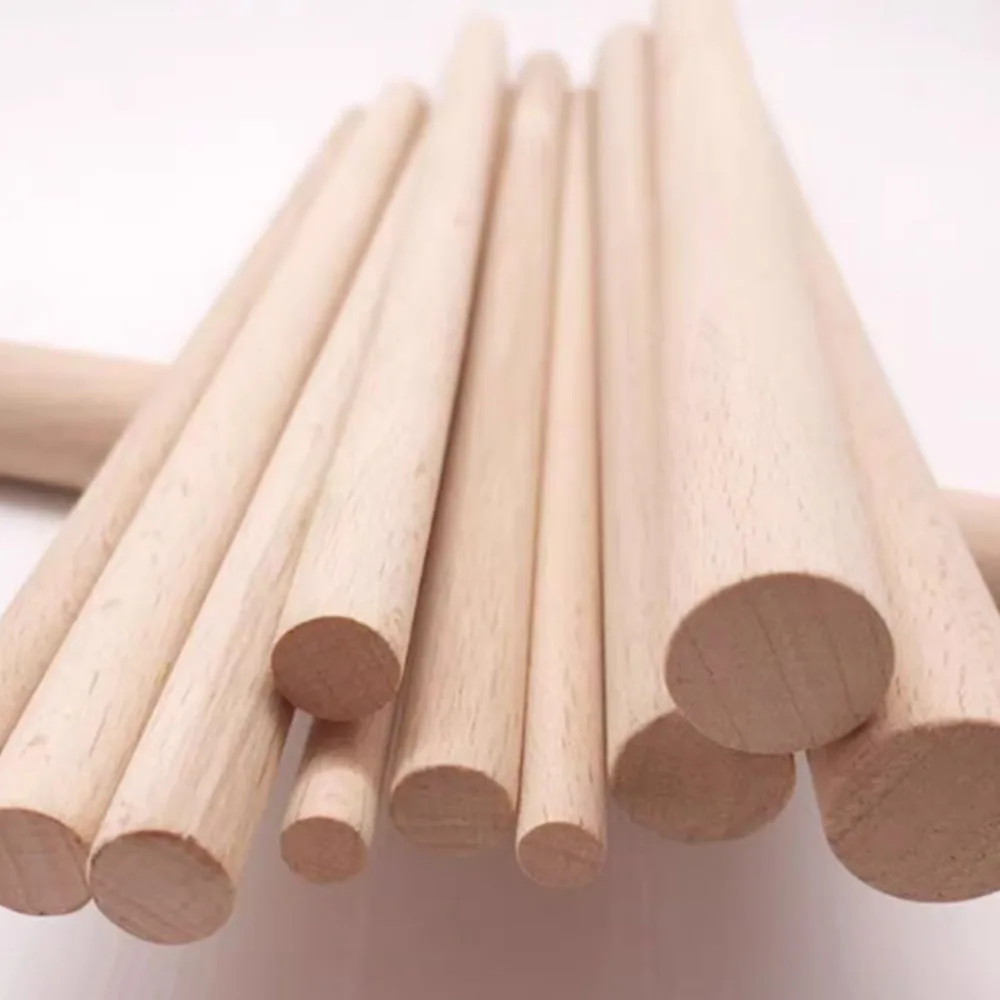 2-4Pcs  Dia16mm Solid Round Wood Length 50mm-400mm DIY Construction Material Building Model Fine Wooden Strips