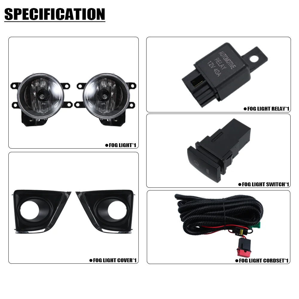 Complete Fog Light Kit For Toyota Corolla Altis 2014 2015 2016 Front Bumper Fog Lamp Set With Covers Harness Switch Relay