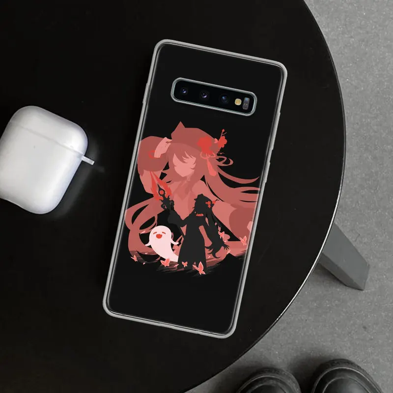 Anime Genshin Impact Hu Tao Phone Case Cover for Samsung Galaxy S20 S21 FE S22 S23 S24 Ultra S10 S10E S9 S8 Plus + Art Gift Coqu