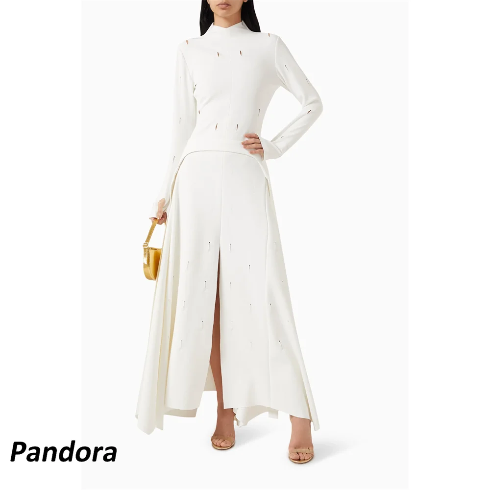 Pandora Customized Ivory High-Neck A-line Prom Dress Ankle Length With Slit Evening Summer Elegant Party Dress For Women 2025