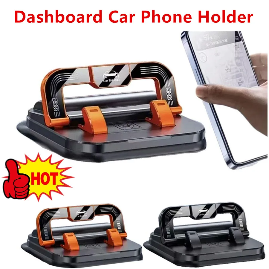 1 PCS Dashboard Car Phone Holder 360-Degree Rotation Head-Up Phone Mount Stable Universal Auto Phone Stand with Number Plate