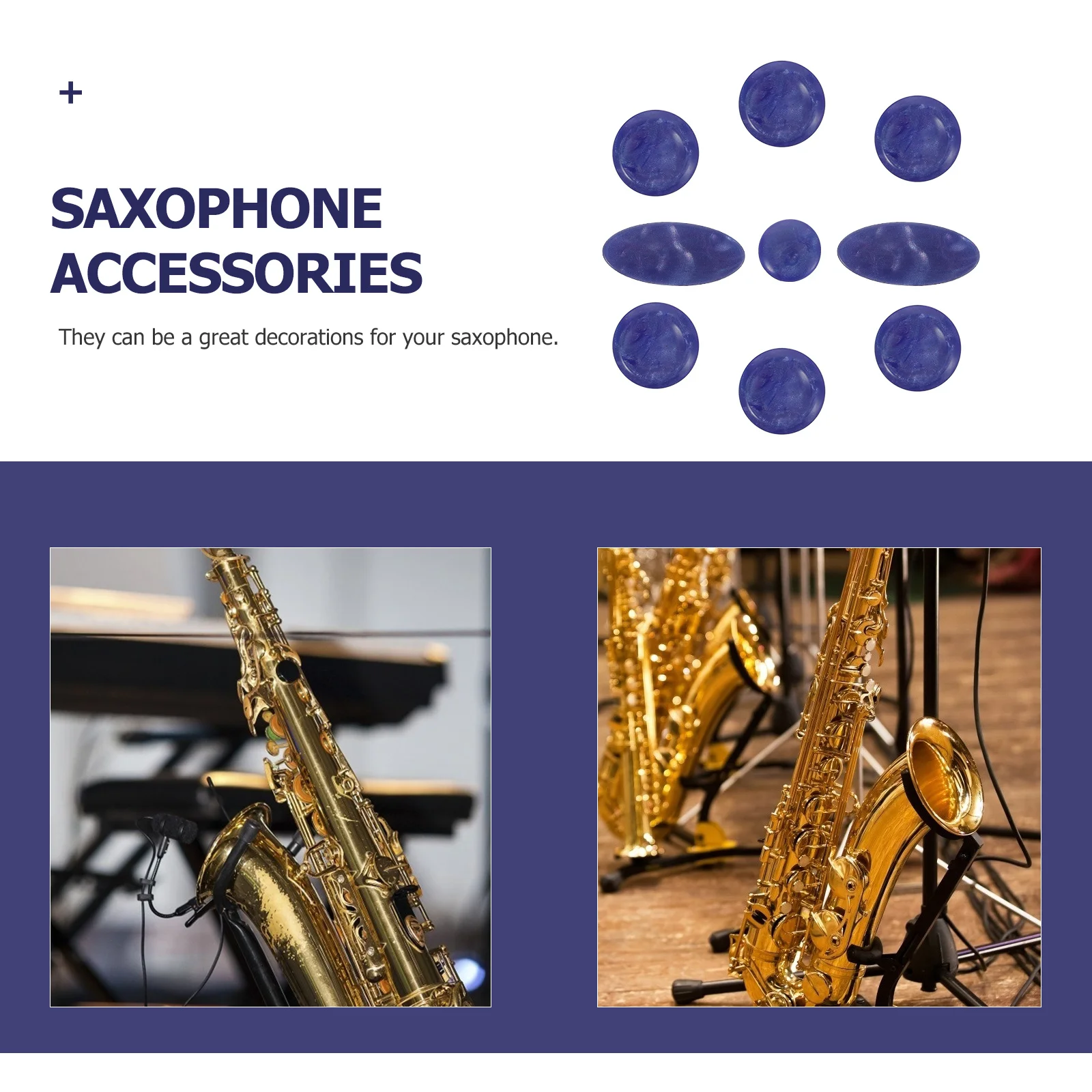 

9Pcs Plastic Saxophone Key Covers Elegant Shell Buttons Decorative Press Snaps for Saxophone Maintenance Repair Tools