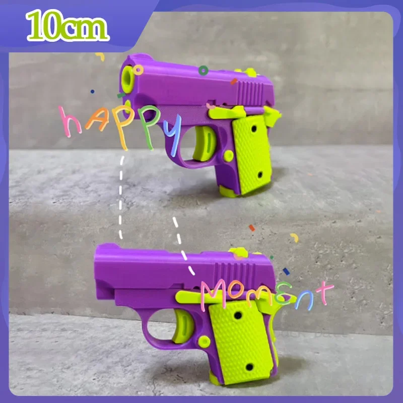 3D Gravity Knife Model Gun Mini 1911 Toy Gun Non-Firing Bullets Toy Gun Rubber Band Launcher Collection Birthday Gift