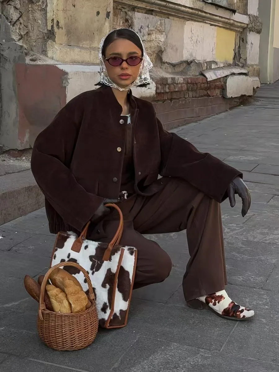 

Модный повседневный свободный воротник-стойка на одной пуговице, верхняя одежда, женское бархатное длинное пальто све, обычная длина