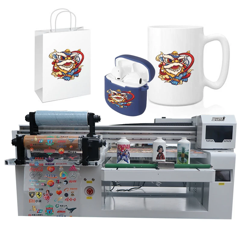 Indoor roll to roll flatbed uv printer for suppliers ID card sticker printing machine with i1600 i3200 printhead uv printers