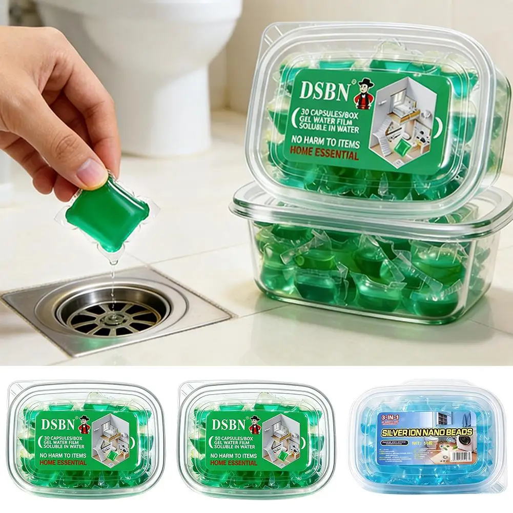 Odor Removal Sewer Cleaner Scented Gel Airs Freshener For Sinks Drains Gel Water Film Soluble In Water For Kitchen Bathroom