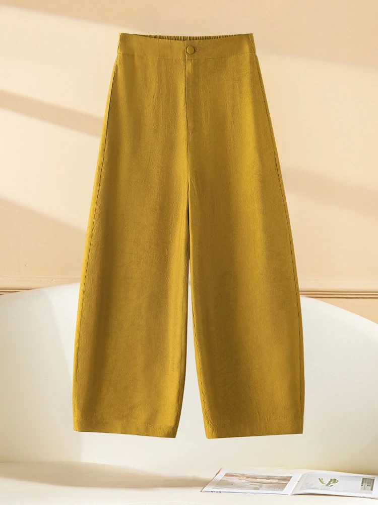패셔너블 캐주얼 팬츠 여성용 여름 2025 신상 슬림핏 루즈핏 와이드 레그 팬츠 피부 커버