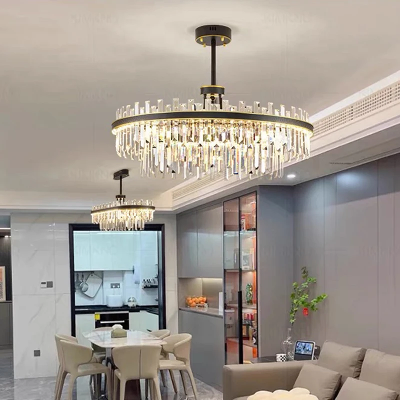 Modern style crystal chandelier, suitable for living room and dining room, indoor LED lighting chandelier