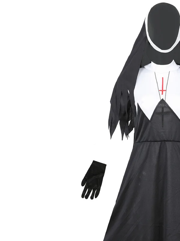 

Halloween Zombie Nun Witch Costume Women's Traditional Chinese Stage Performance Clothing Zombie Nun Outfit for Women