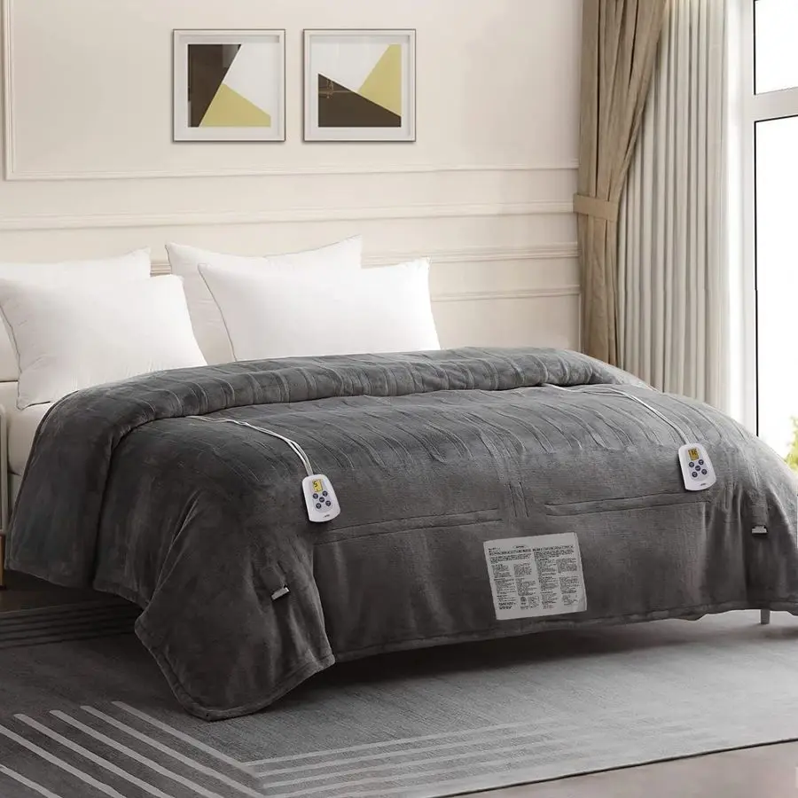 

Heated Blanket Queen Size with Dual Control, 84x 90 Microplush Flannel Electric Blanket for 89F108F,10 Heating Levels Heating Bl