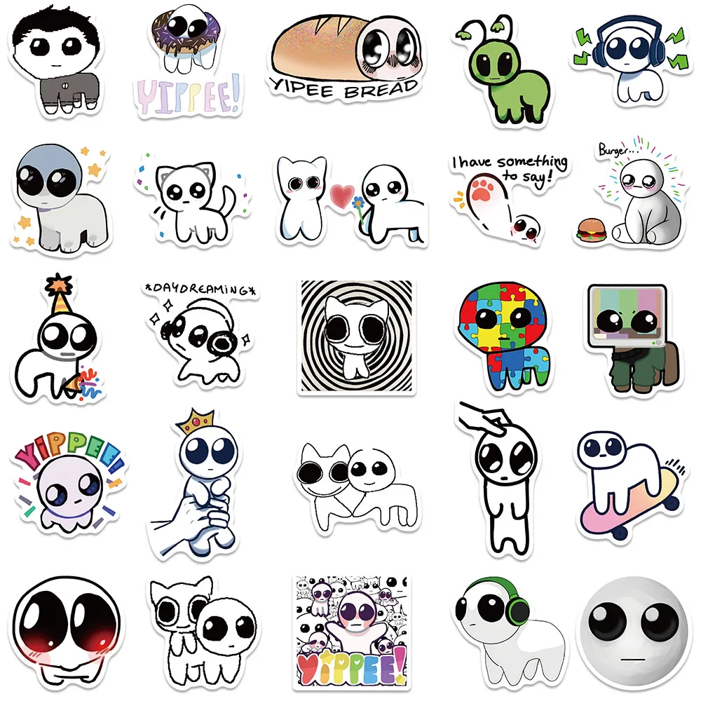 50pcs TBH Creature Plush Stickers Funny Cartoon DIY Graffiti Decals For Kids Toy Laptop Luggage Guitar Skateboard Phone Sticker