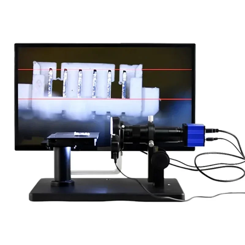 Staffa di messa a fuoco orizzontale con obiettivo monocilindrico per microscopio, base verticale orizzontale, asse xy, staffa di messa a fuoco orizzontale