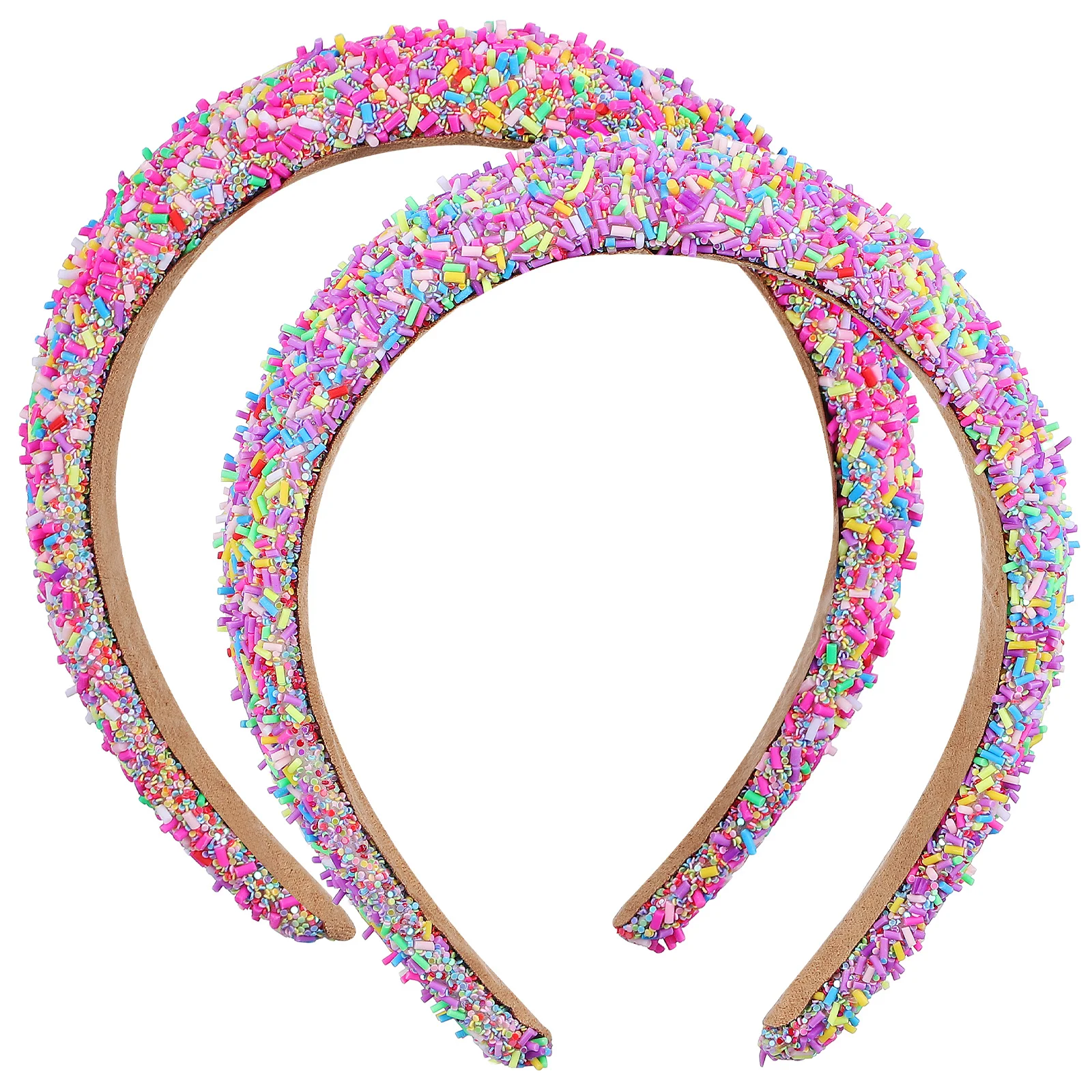 

2 Pcs Stylish Wide Headband Fashionable Sponge Hair Accessories Non Slip Trendy Sprinkle Candy Headbands For Women Girls
