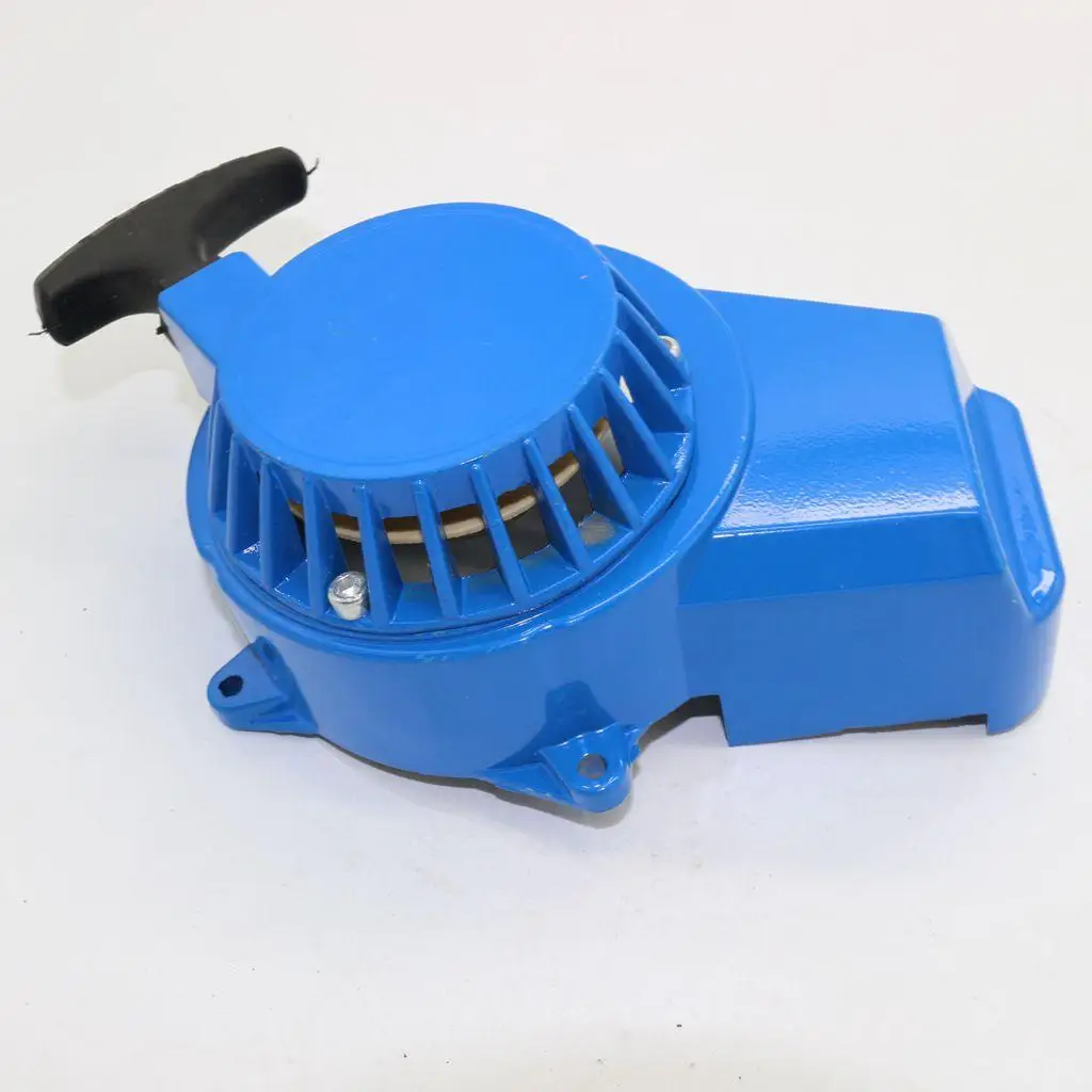 Blue Aluminum Pocket Bike Pull Starter Assembly Easy Start Handle Engine Replacement for 49cc Mini ATV Chopper