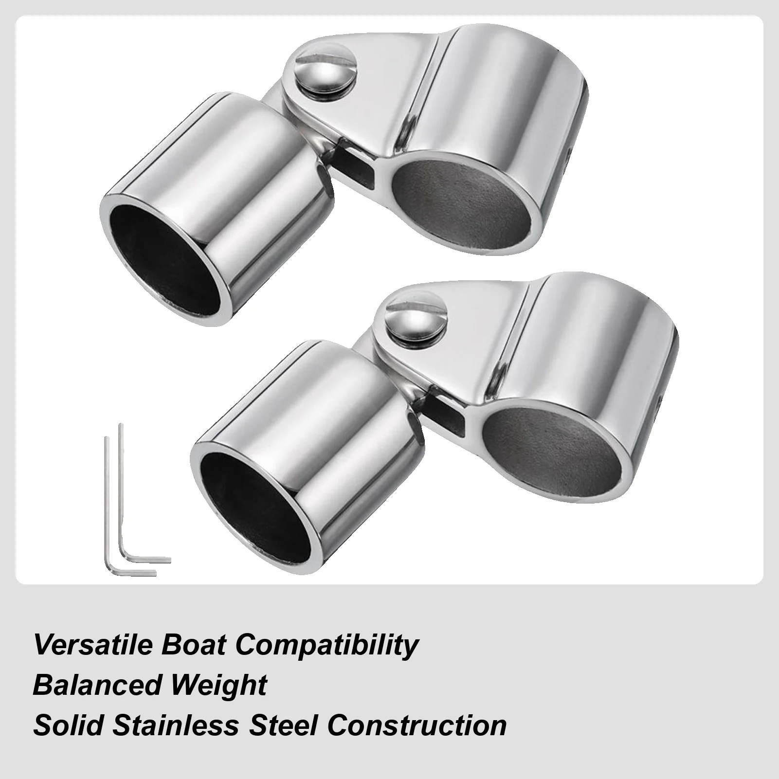 

Marine Canopy Hardware Yacht Hardware 2 Pieces Stainless Steel Awning Fixings Set Anti-Rust For Support Pole Sunshade Canopy
