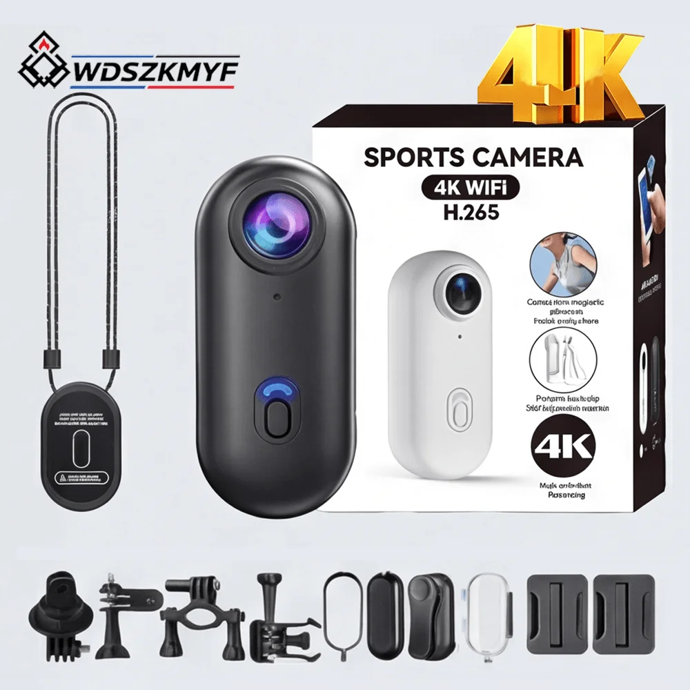 4K HD Motorcycle Mini Recorder Finger WIFI Action Camera Lightweight POV Motorcycle Road Sport Cam Bicycle Vlog Pet Body Camera