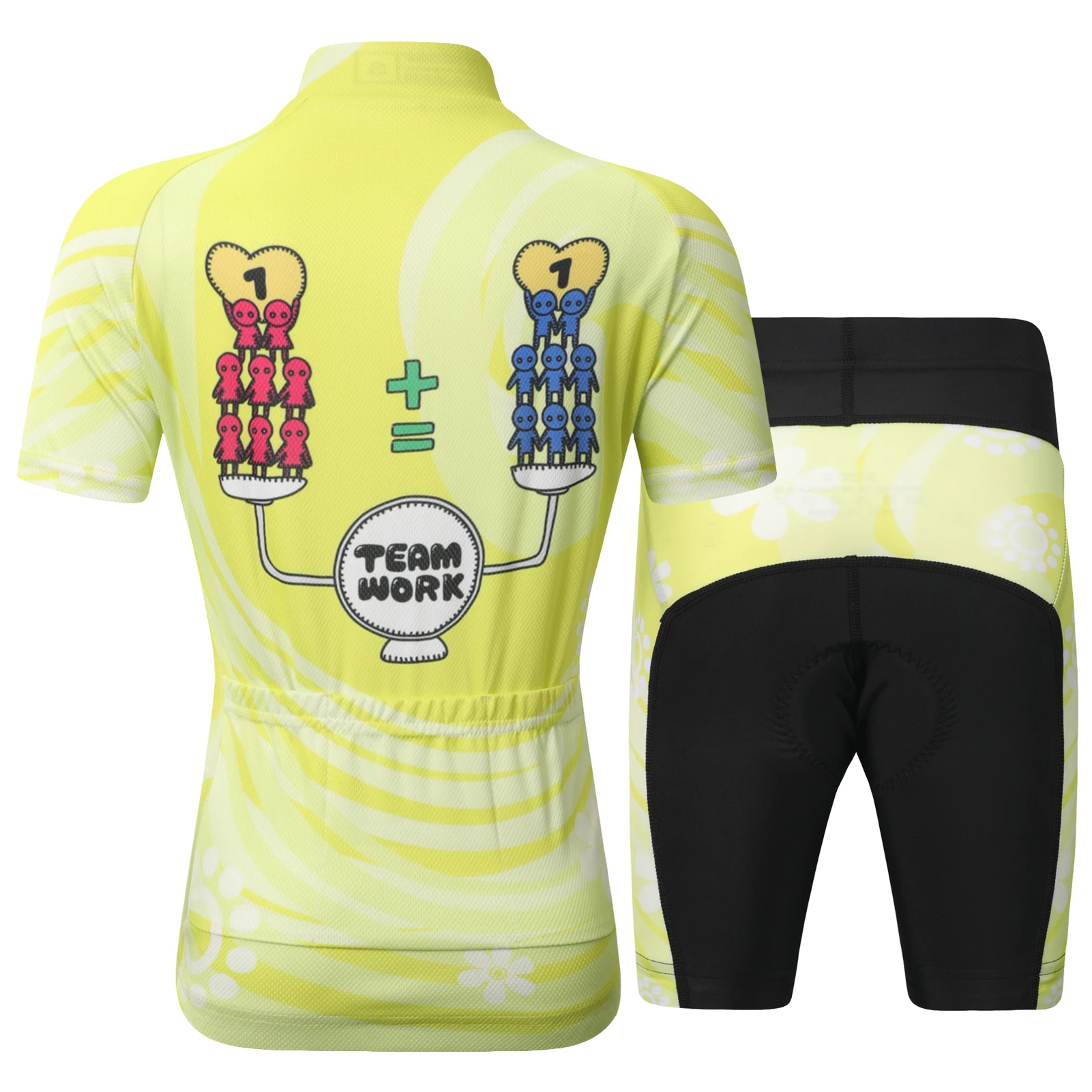 Boys Cycling Jersey Set,Childen's Short Sleeve Bicycle Tops+3D Cushion Shorts,Print Breathable Kids Suits,Girls MTB Riding Wear