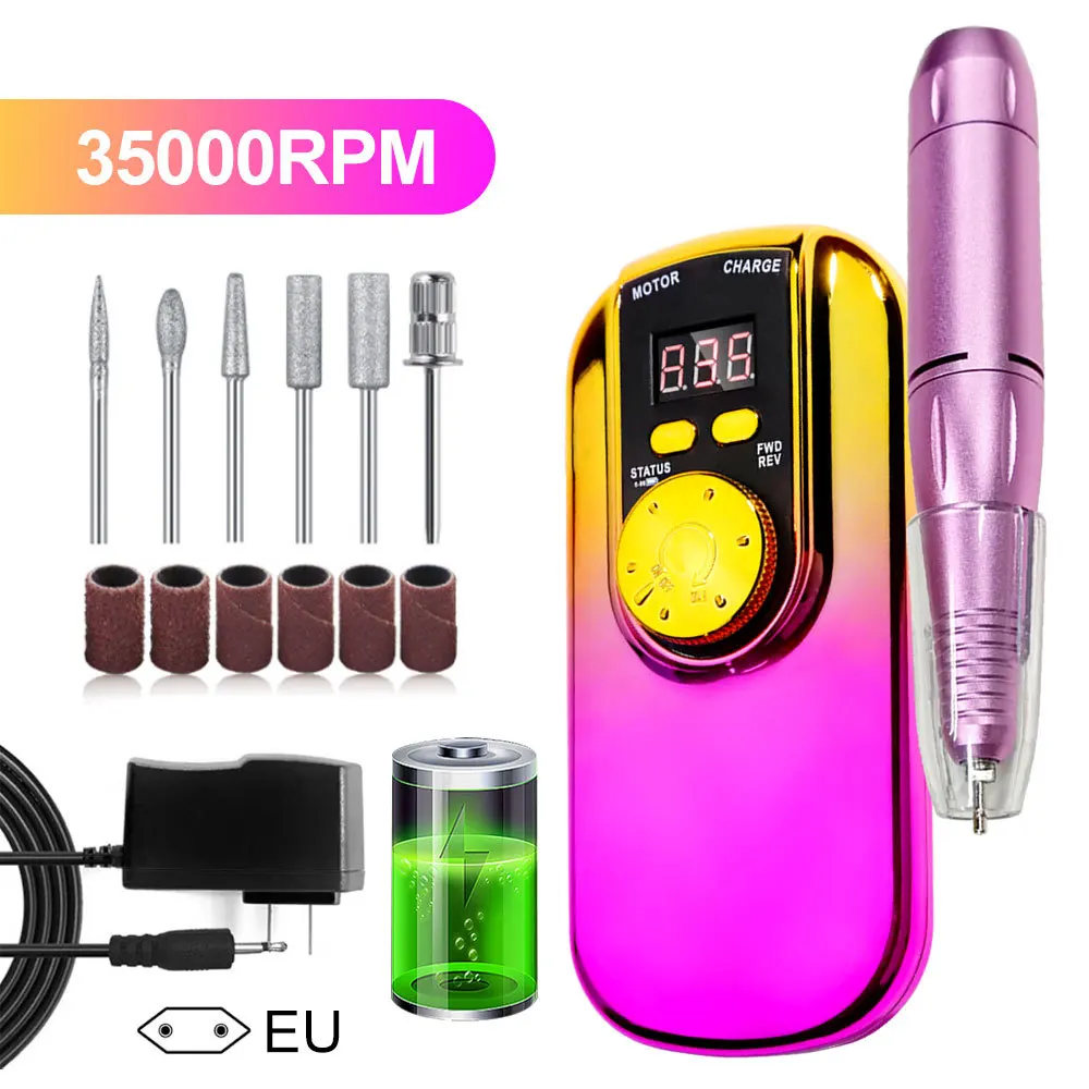 

Portable Rechargeable Nail Polish 35000rpm High Power Electric Nails Sander Set for Acrylic Gel Polish Nail Art Salon Equipment