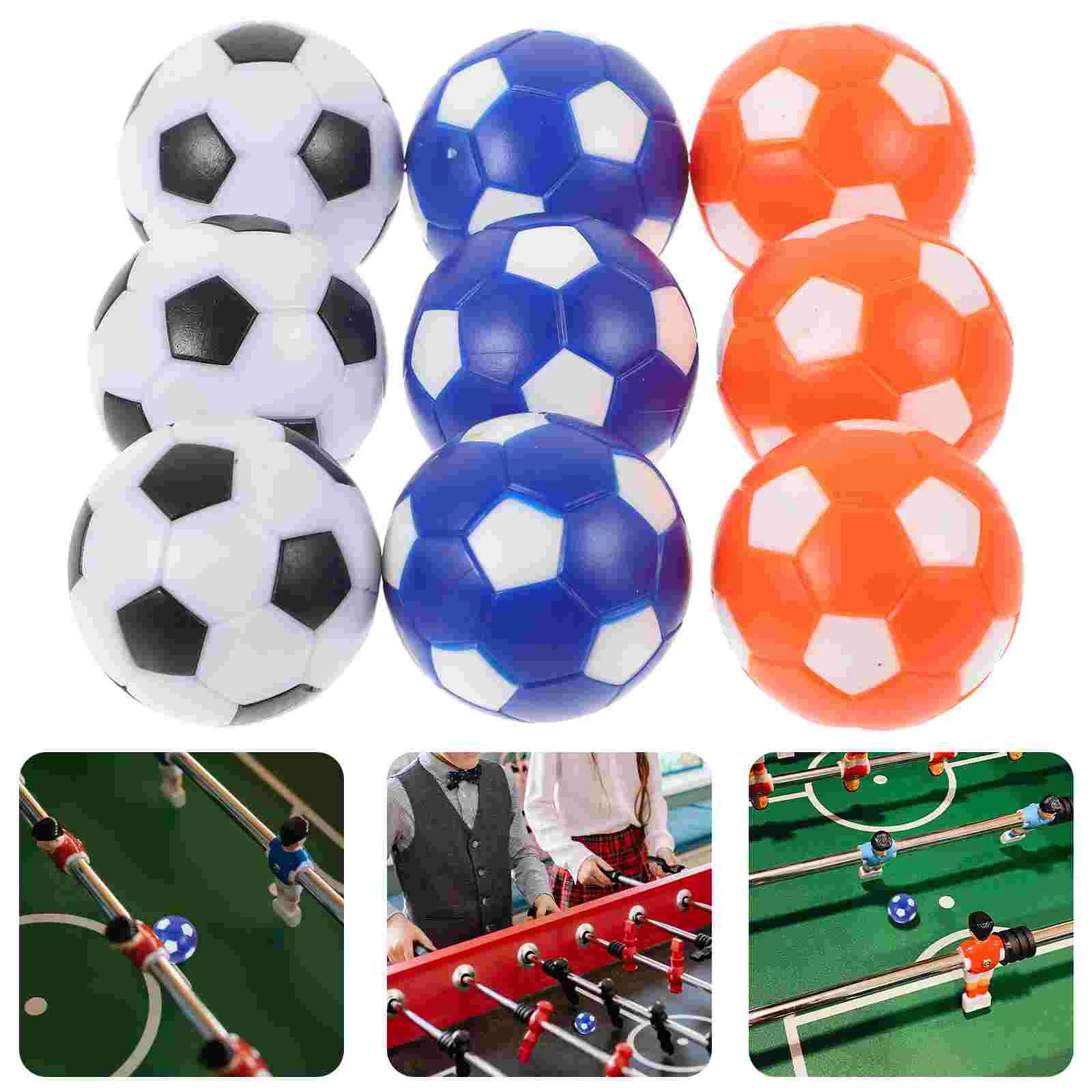 

9 Pcs Football Children's Mini Table Machine Accessories 28mm Color Model Small Desktop Soccer Colorful Foosball Replacements