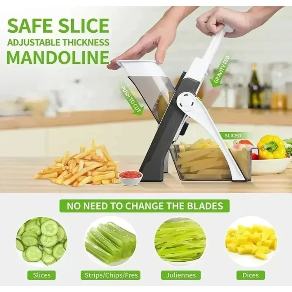 1pc Manual Slicer Multifunction Adjustable Vegetable Food Household Chopper And Potato Grinder Veggie Chopper Kitchen Tools