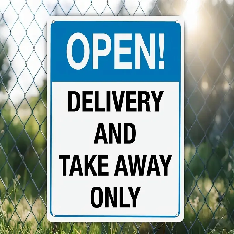 1pc Package, for Takeout and Delivery Business Aluminum Signs Only, Metal Wall Decoration, 2D Flat Outdoor Wall Art, Creative