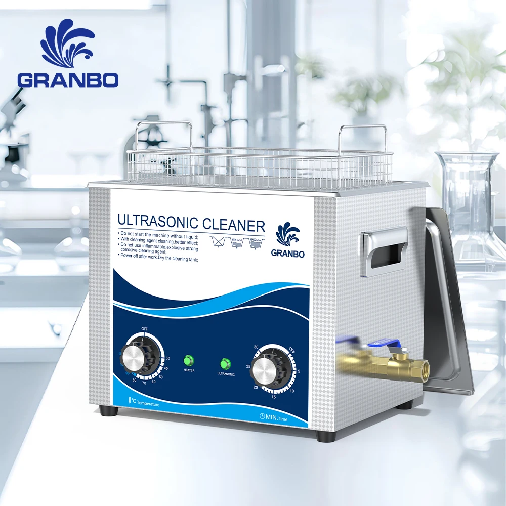 Granbo Mechanical Ultrasonic Cleaning Machine 10L 240W/360W Heating Bath Ultrasound Vibration Hardware Bearing Oils Removal