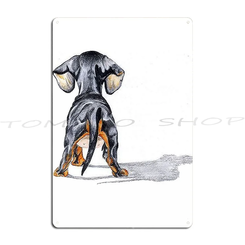 Dachshund Dog Pupy Back Metal Sign Kitchen Garage Bar Wall Cave Print Tin Sign Poster
