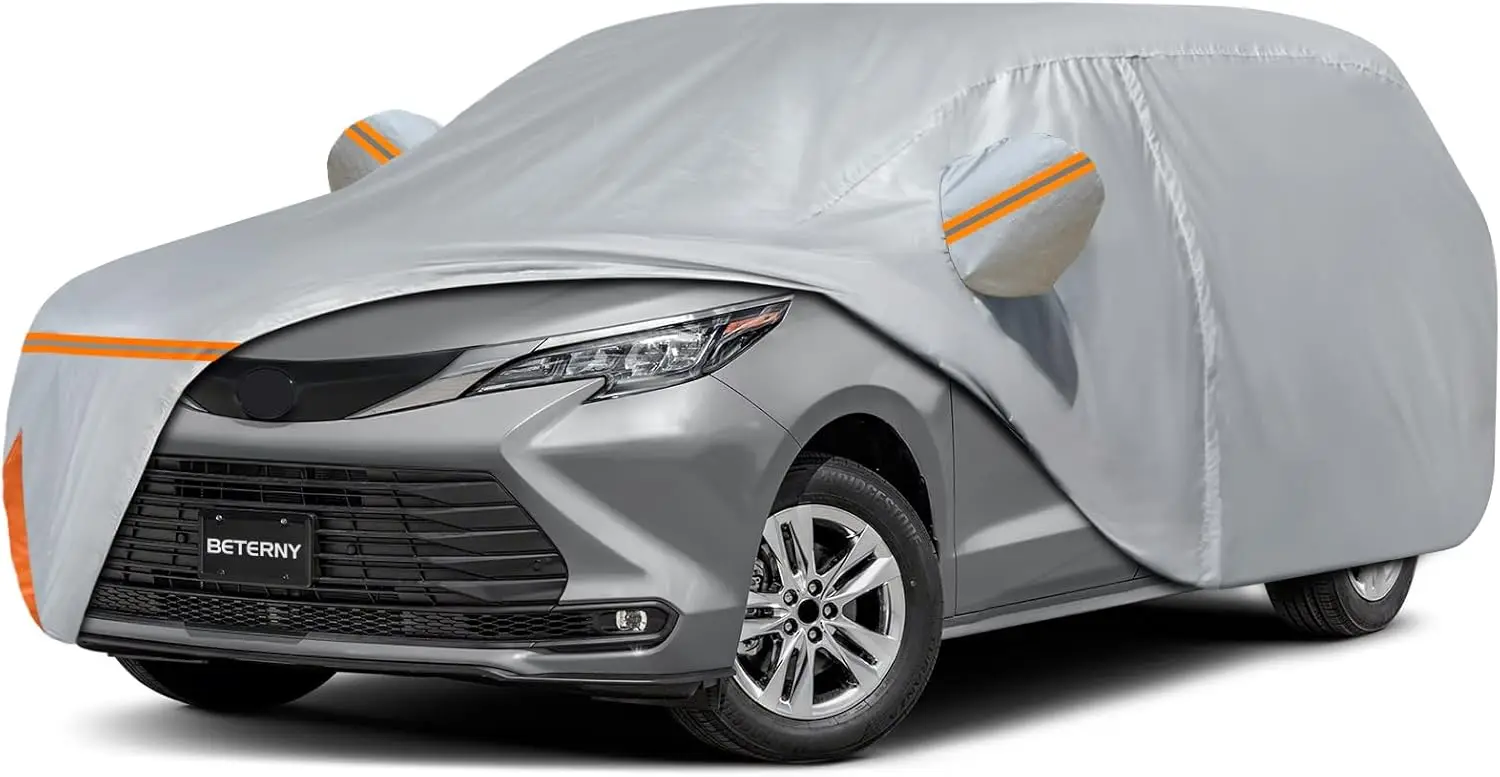 

Waterproof All-Weather Car Cover for Minivans 2003-2025, Custom Fit with Door Zipper & Windproof Straps