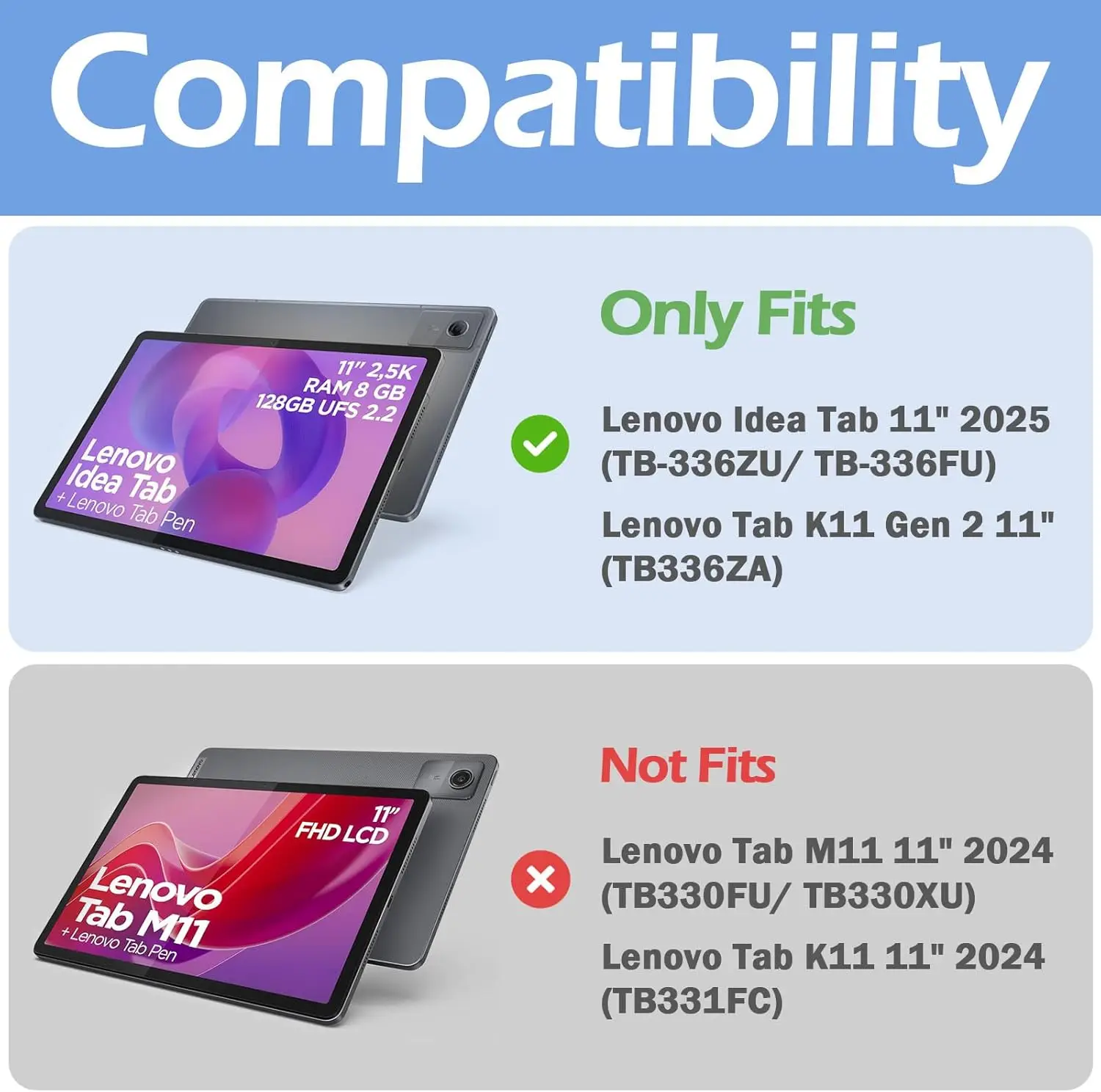 For Lenovo Idea Tab 11 Inch 2025 Case TB-336ZU/TB-336FU With Keyboard Detachable Leather Cover For Lenovo K11 Gen 2 Tablet Case
