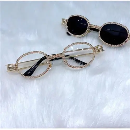 

ex Casual round Vintage Pearl Sunglasses UV400 Protection Faionable Eye Wear for Men And Women