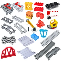 Curvo Rail Train Track Building Block Brinquedos para crianças, plataforma ferroviária, meio arco, Bridge End seção, Light Grey, compatível