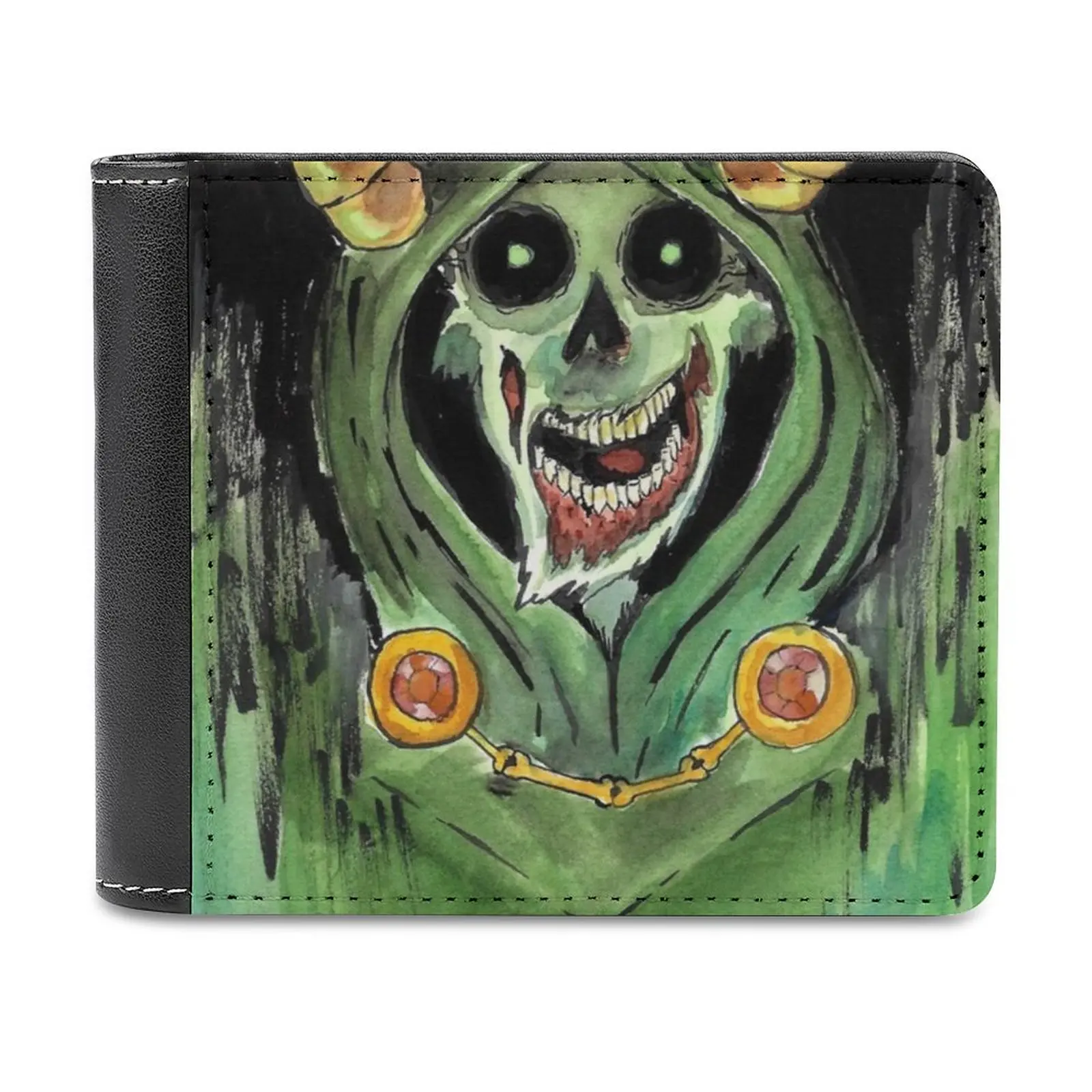 The Lich New Men Wallets Pu Leather Men Purse High Quality Male Wallet Adventure Time Lich Skull Zombie Horror Personalized