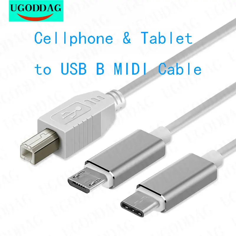 Type- C Micro USB to USB2.0 B OTG Cellphone Tablet PC to Electronic Instrument for Yamaha Electronic Piano Drum MIDI Instrument