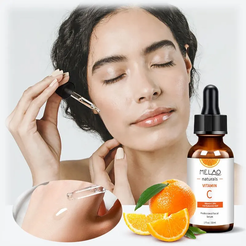 MELAO Vitamin C Facial Serum Anti Aging Whitening Brightening Dark Spots Freckle Remove Hyaluronic Acid Vitamin E 30ML