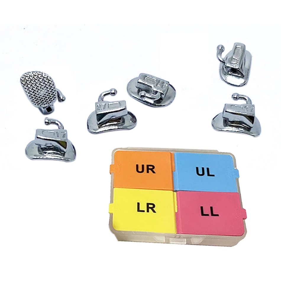 DENXY Dental Kieferorthopädische Bukkalröhrchen mit Netzbasis, breiter Eingang, 1./2. Molaren, 018/022 Bukkalröhrchen, 200 Stück/Box, klebbar – Detail 8