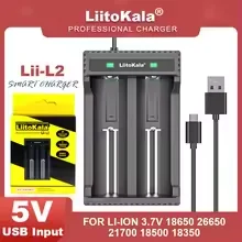

LiitoKala Lii-L2/L4 Rechargeable battery Charger 2/4 slot For 3.7V lithium 18650 26650 21700 14500 18350 16340 batteries