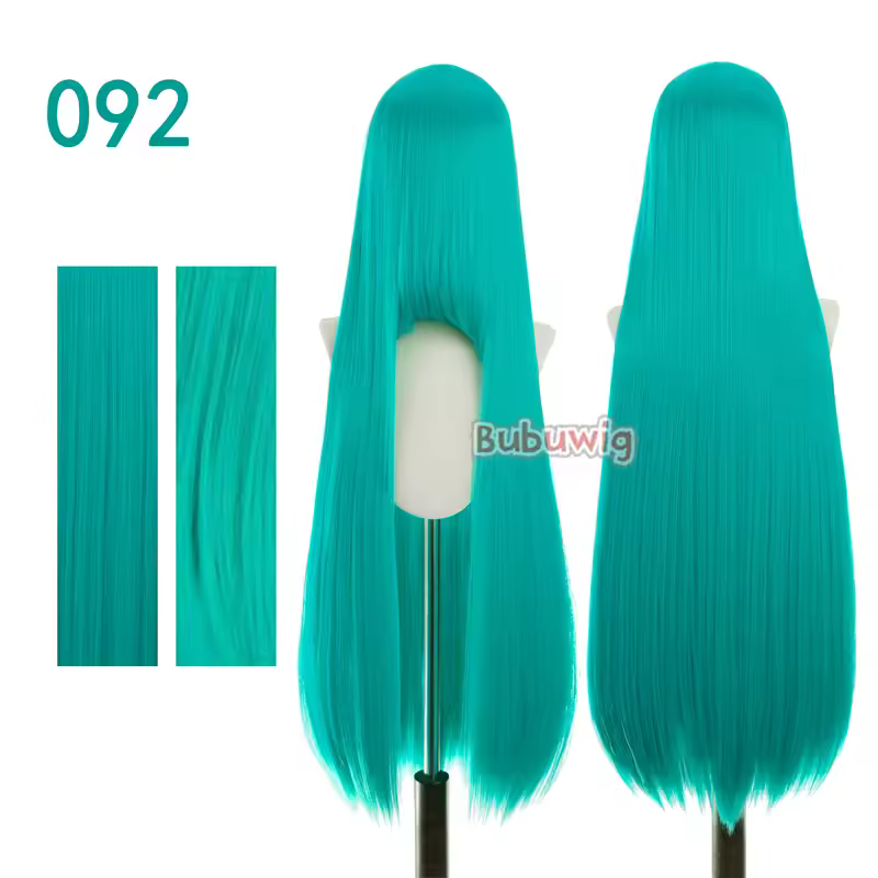 Bubuwig Synthetic Hair 100cm Long Straight Pure Color Cosplay Wigs Over 100 Colors Black White Red Blue Brown Wig Heat Resistant - Image 61