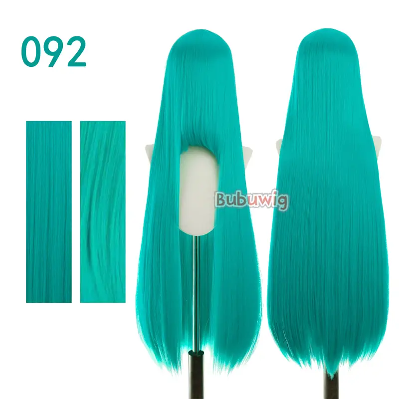 Bubuwig Synthetic Hair 100cm Long Straight Pure Color Cosplay Wigs Over 100 Colors Black White Red Blue Brown Wig Heat Resistant - Image 61