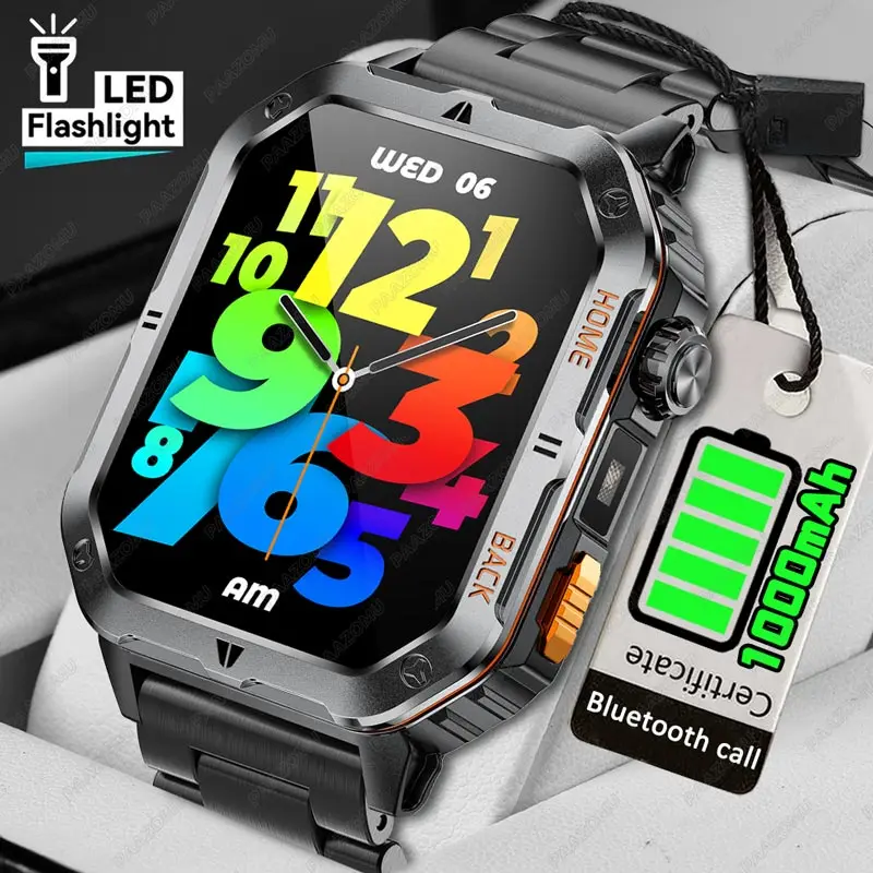 

2025 New Smart Watch Men 1000mAh Ultra Large Battery 3ATM Professional Waterproof 2.01" HD Display Outdoor Sports Smartwatch Men