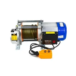 1500kg 220V Lifting Motor Multifunctional Electric Winch with Aluminum Shell Wire Rope Hoist for Factory Warehouse