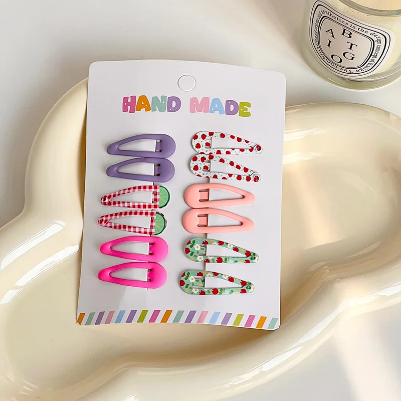10 Teile/satz Neue Kinder Candy Farbe Plaid Ornament Haar Clips Baby Mädchen Nette Erdbeere Barrettes Haarnadeln Kinder Haar Zubehör – Detail 17