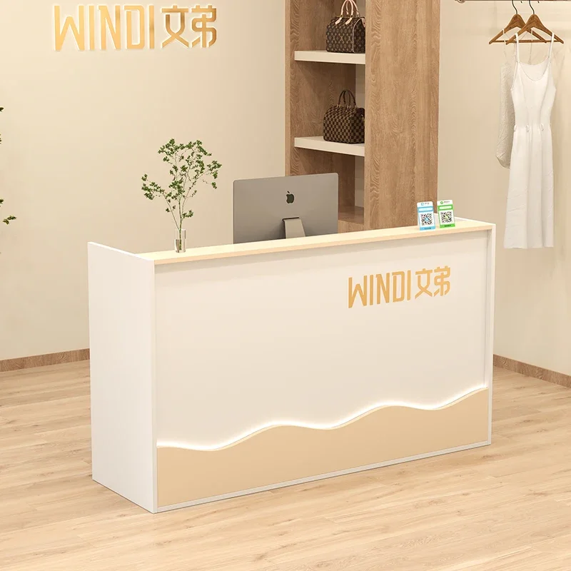 Rotary Endoscope Design Display Reception Desks Classic White Modern Cashier Reception Desks Office Luxury Mostrador Negocio image 3